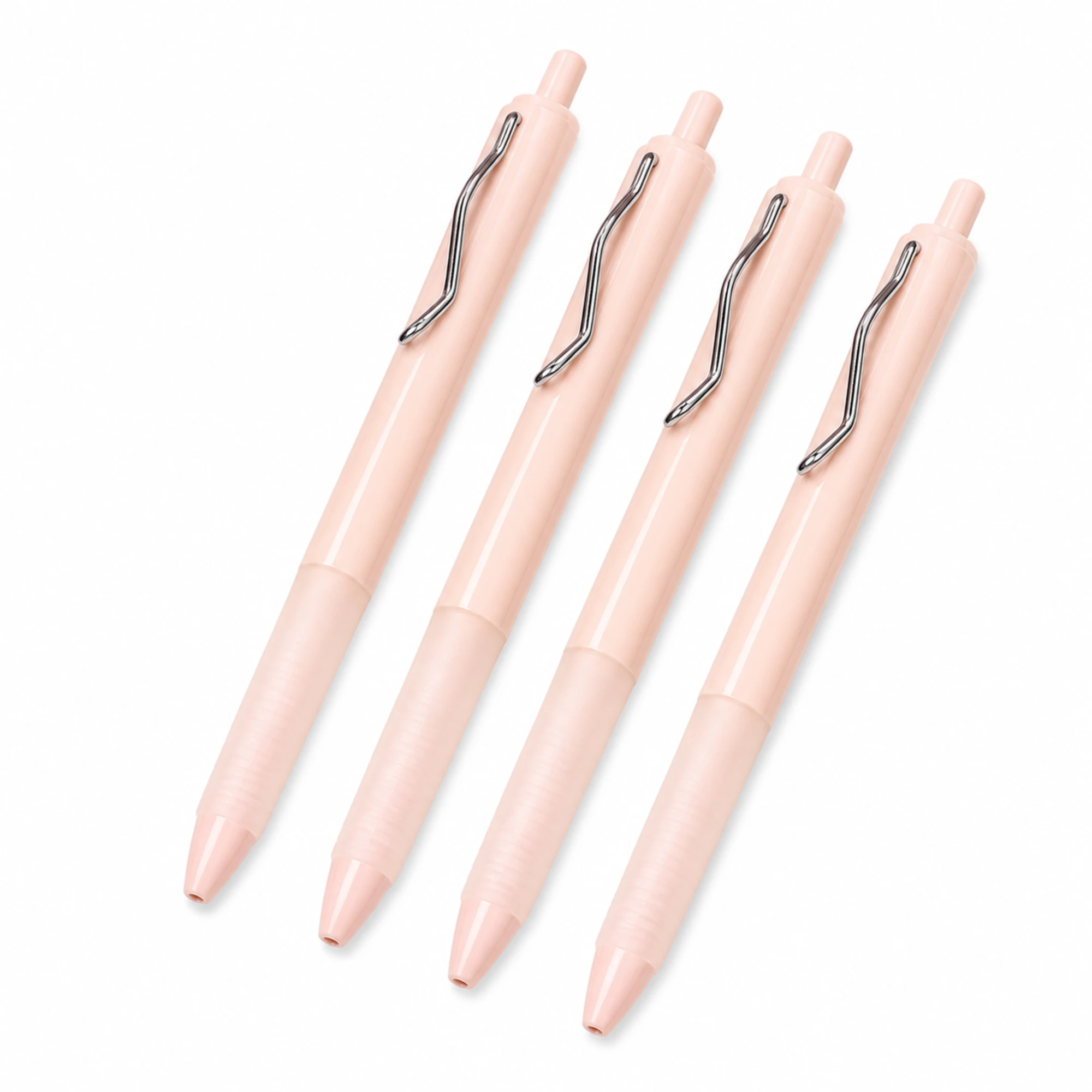 Gel Pen 0.5mm | Pack of 4 Pink Retractable Pens with Metal Clip